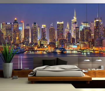 3D Night Harbour Building 58135 Wall Murals