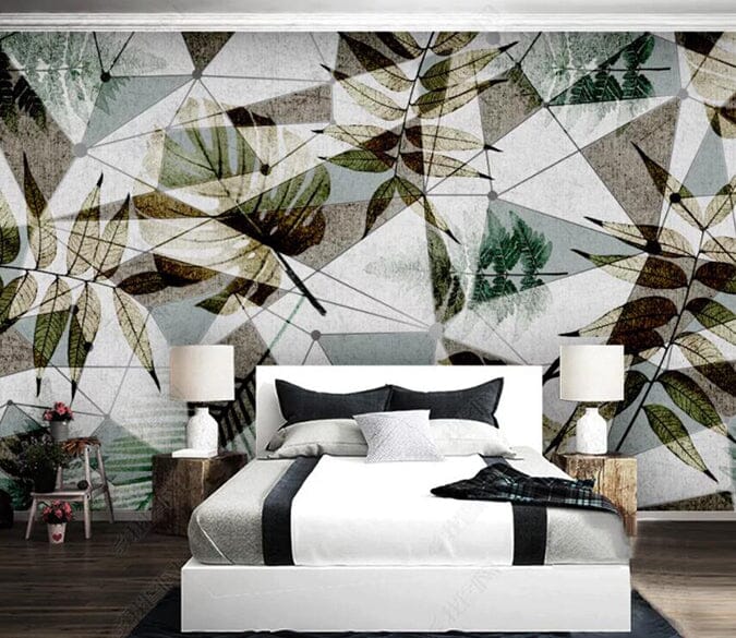 3D Leaves Triangle 2765 Wall Murals Wallpaper AJ Wallpaper 2 