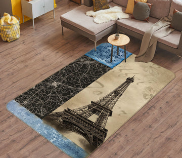 3D Iron Tower Building 32145 Non Slip Rug Mat