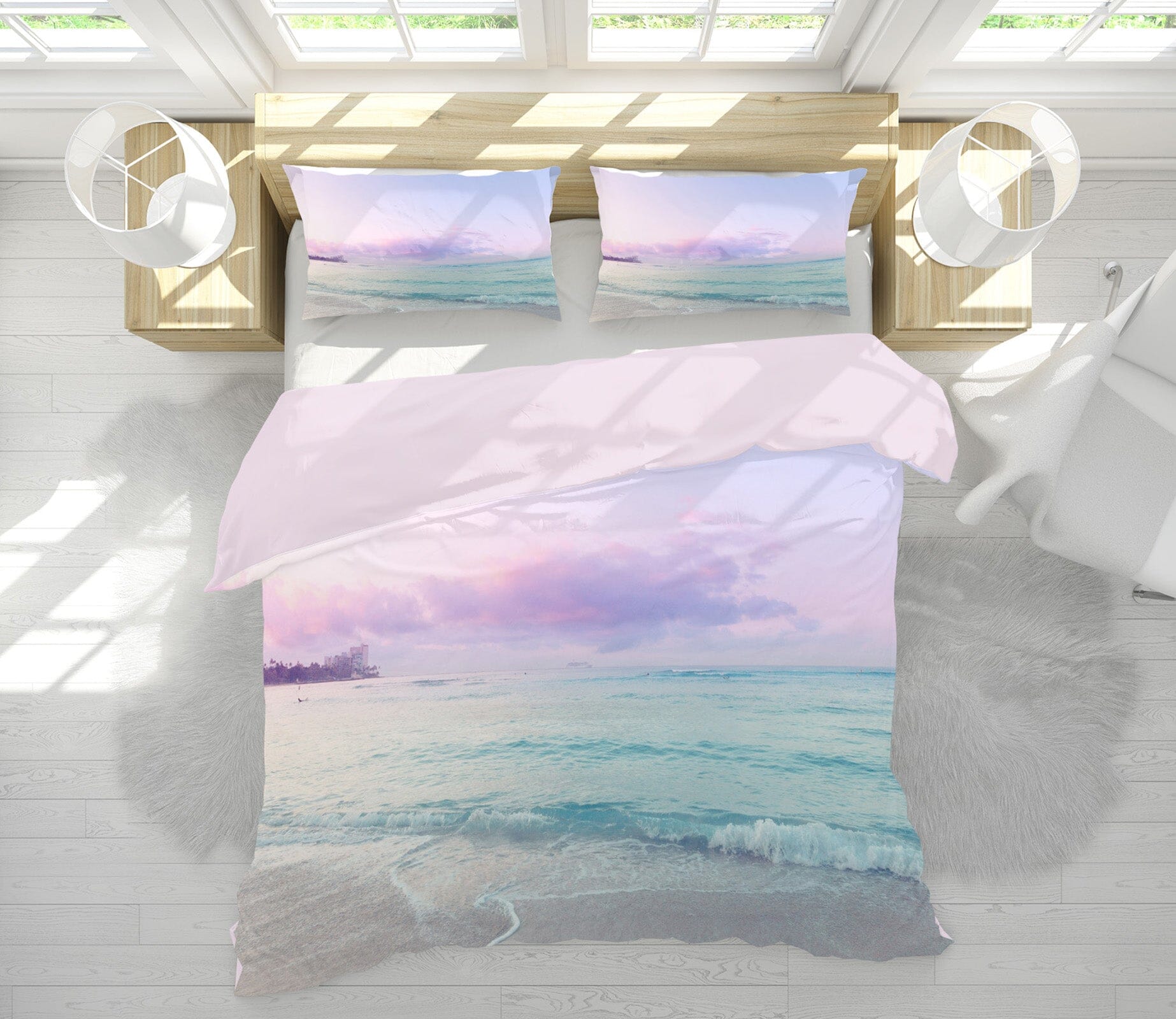 3D Purple Clouds 2004 Noirblanc777 Bedding Bed Pillowcases Quilt Quiet Covers AJ Creativity Home 