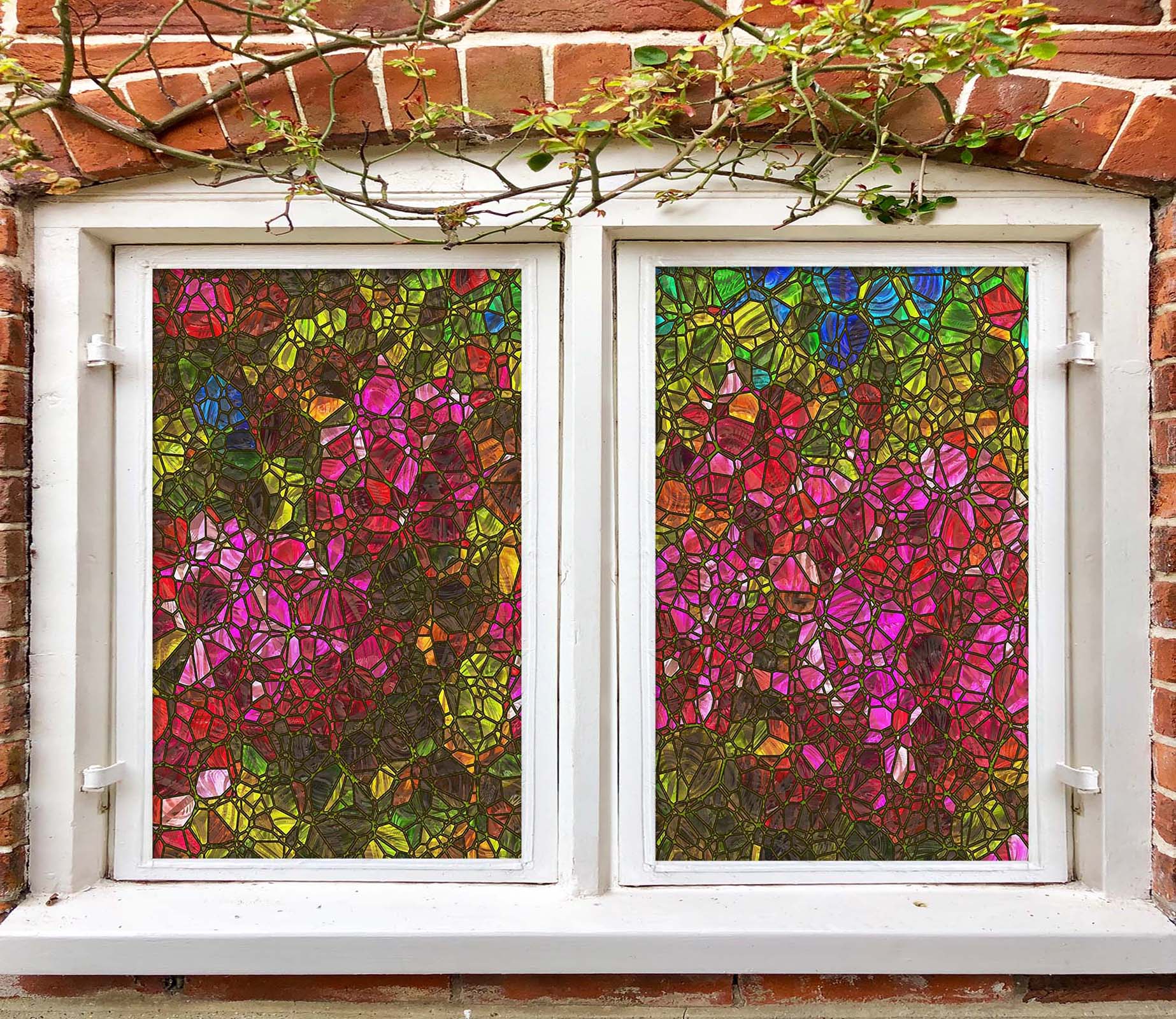 3D Graffiti Petals 382 Window Film Print Sticker Cling Stained Glass UV Block