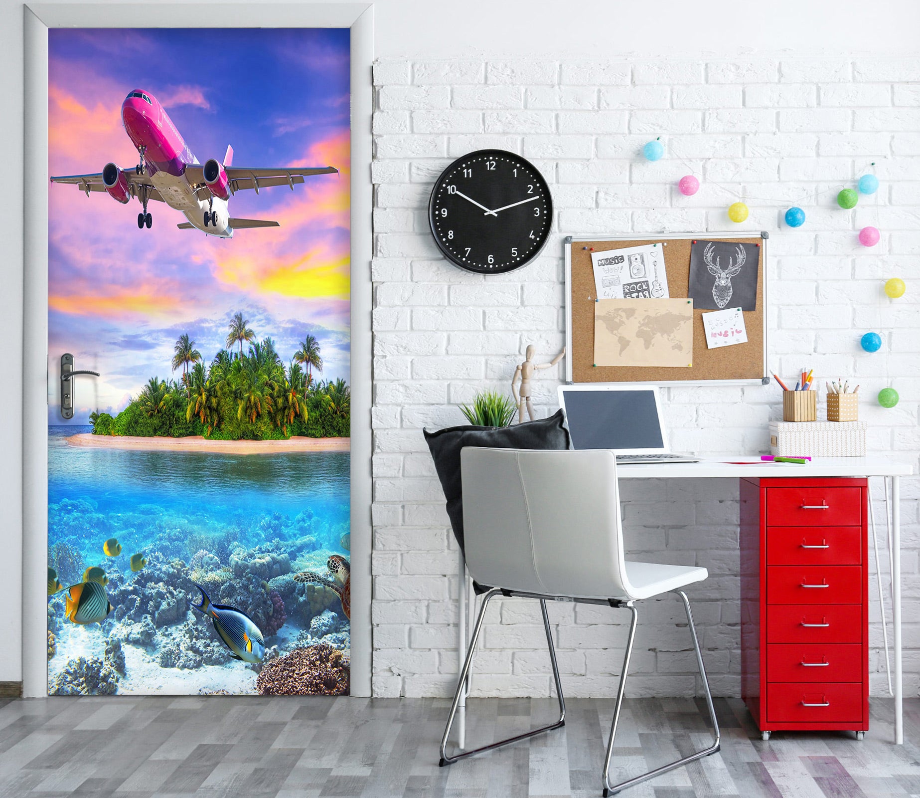 3D Aircraft Island 23224 Door Mural