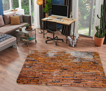 3D Red Brick Wall Pattern 31058 Non Slip Rug Mat