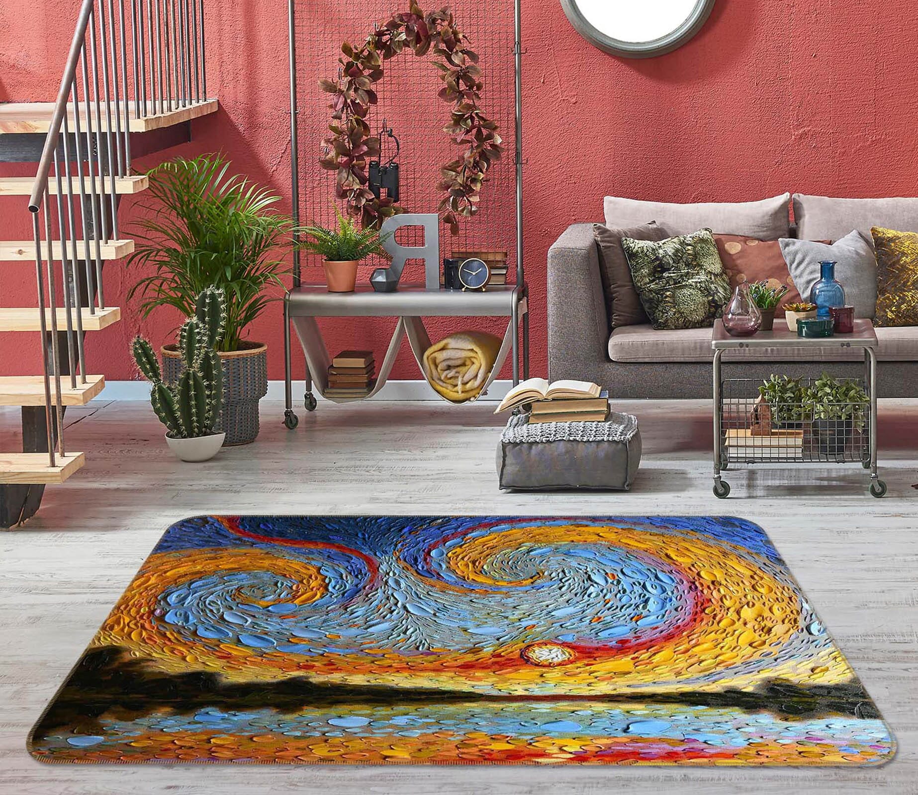 3D Shell Sunset 1012 Dena Tollefson Rug Non Slip Rug Mat Mat AJ Creativity Home 