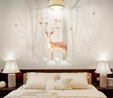 3D Forest Deer 1633 Wall Murals Wallpaper AJ Wallpaper 2 
