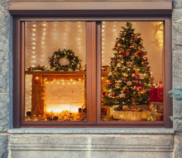 3D Christmas Tree 43032 Christmas Window Film Print Sticker Cling Stained Glass Xmas