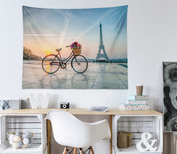 3D Bike Eiffel Tower 112166 Assaf Frank Tapestry Hanging Cloth Hang
