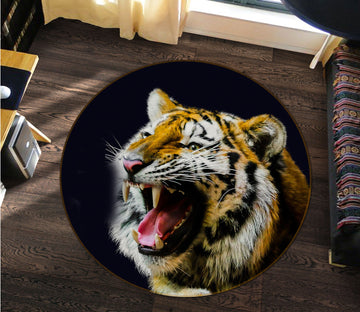 3D Tiger 82196 Animal Round Non Slip Rug Mat