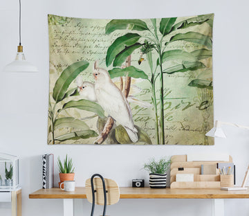 3D White Parrot Leaves 11859 Andrea haase Tapestry Hanging Cloth Hang