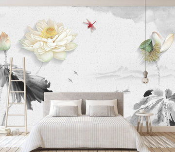 3D Lotus Bloom 1472 Wall Murals Wallpaper AJ Wallpaper 2 