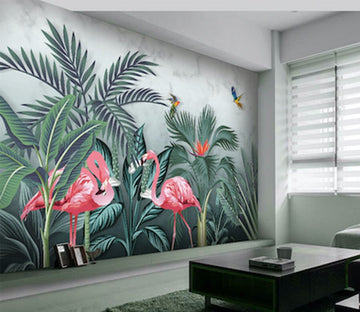 3D Pink Flamingo WG078 Wall Murals Wallpaper AJ Wallpaper 2 
