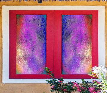 3D Purple Glass 178 Window Film Print Sticker Cling Stained Glass UV Block