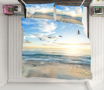3D Sea Seagull 19125 Bed Pillowcases Quilt