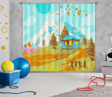3D Snow Mountain 037 Showdeer Curtain Curtains Drapes Curtains AJ Creativity Home 
