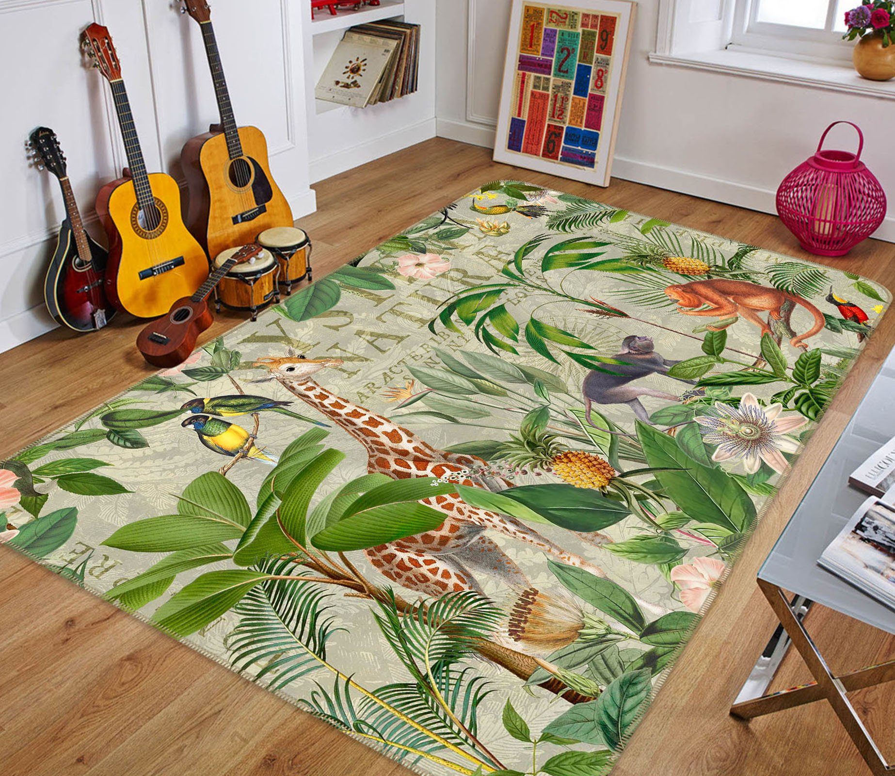 3D Animal Family 1040 Andrea haase Rug Non Slip Rug Mat Mat AJ Creativity Home 