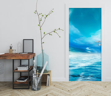 3D Blue Sea Sky 25137 Door Mural