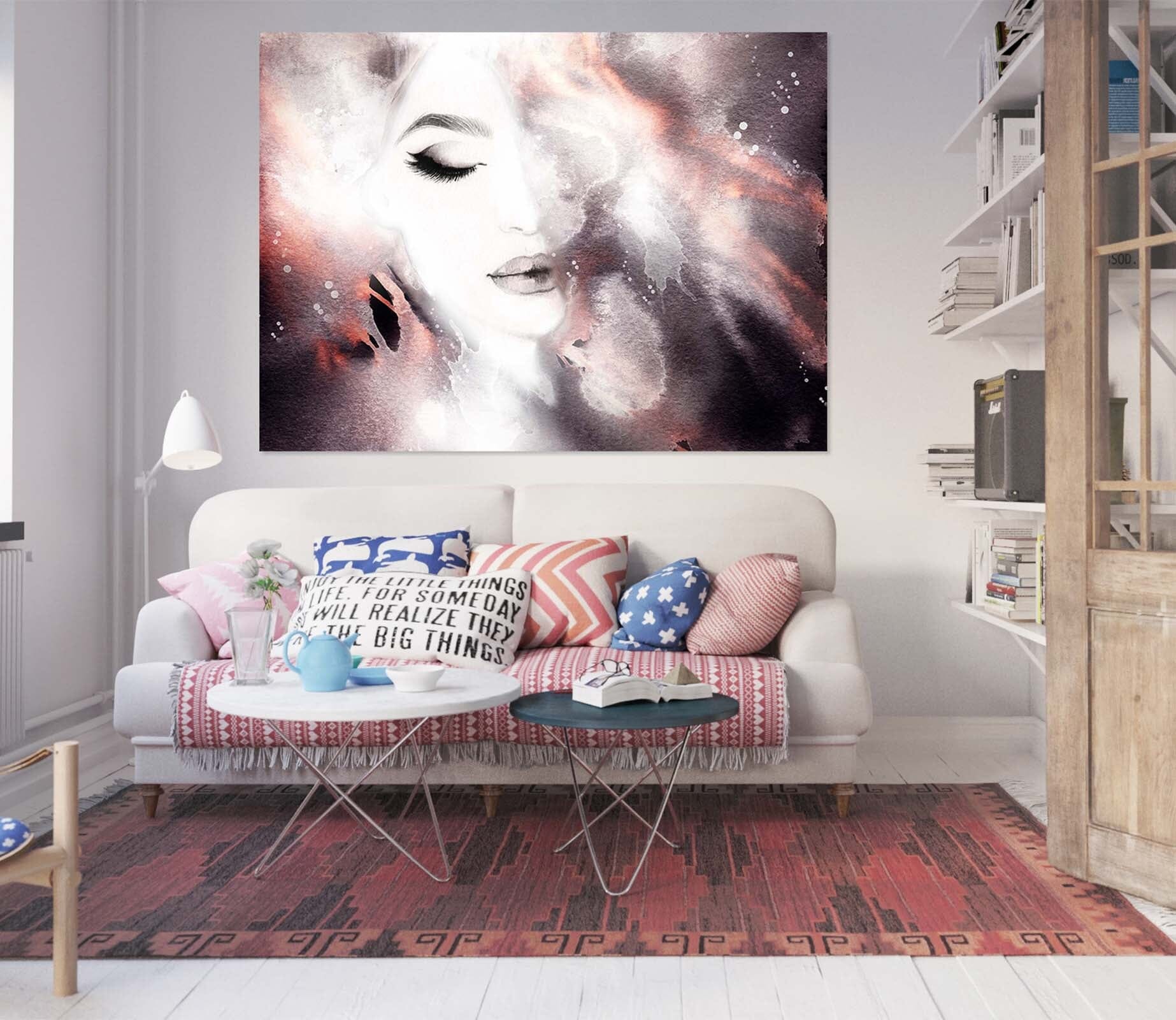 3D Graffiti Pink Woman 1031 Wall Sticker Wallpaper AJ Wallpaper 2 