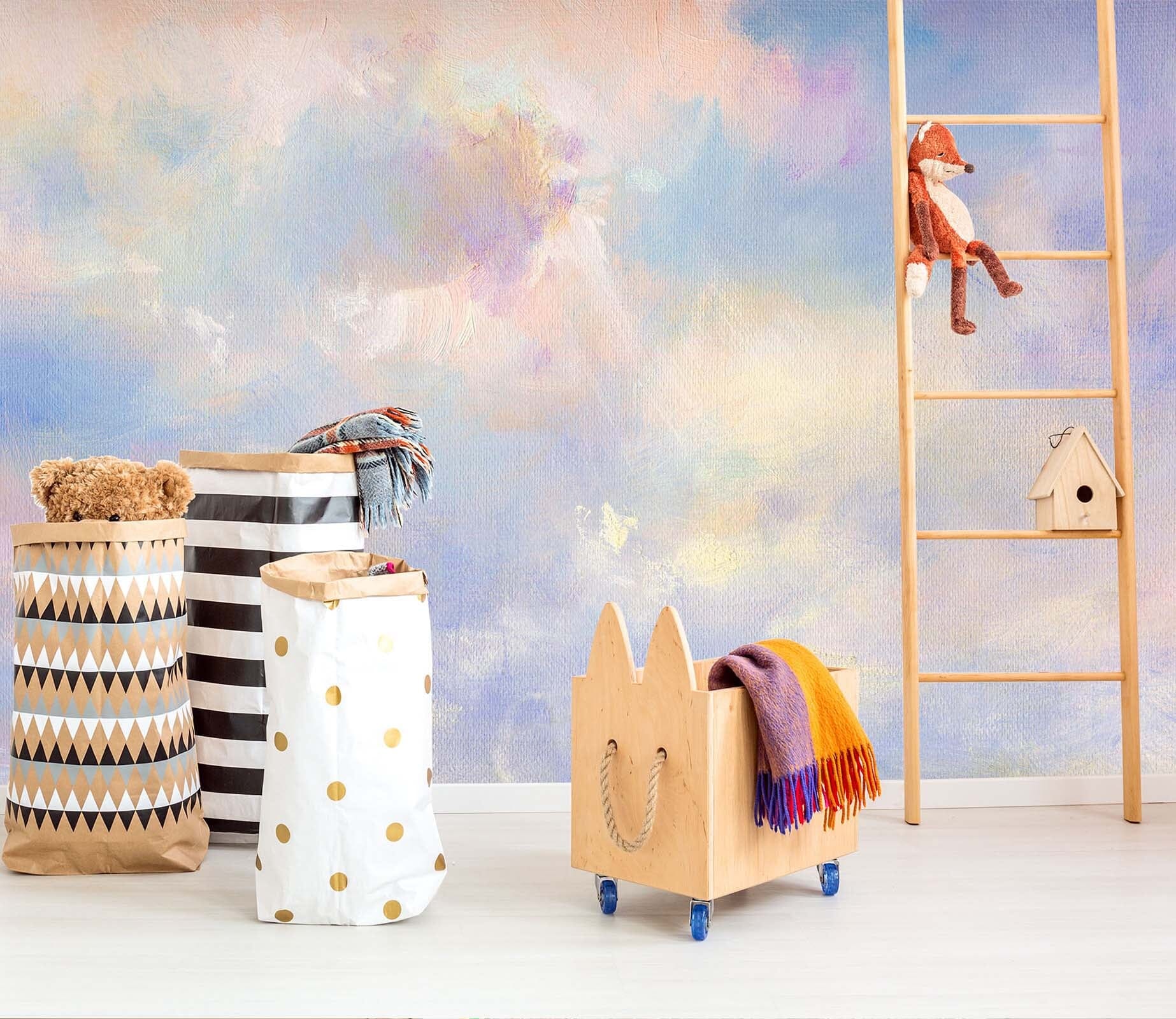 3D Oil Paint Cloud 027 Wall Murals Wallpaper AJ Wallpaper 2 