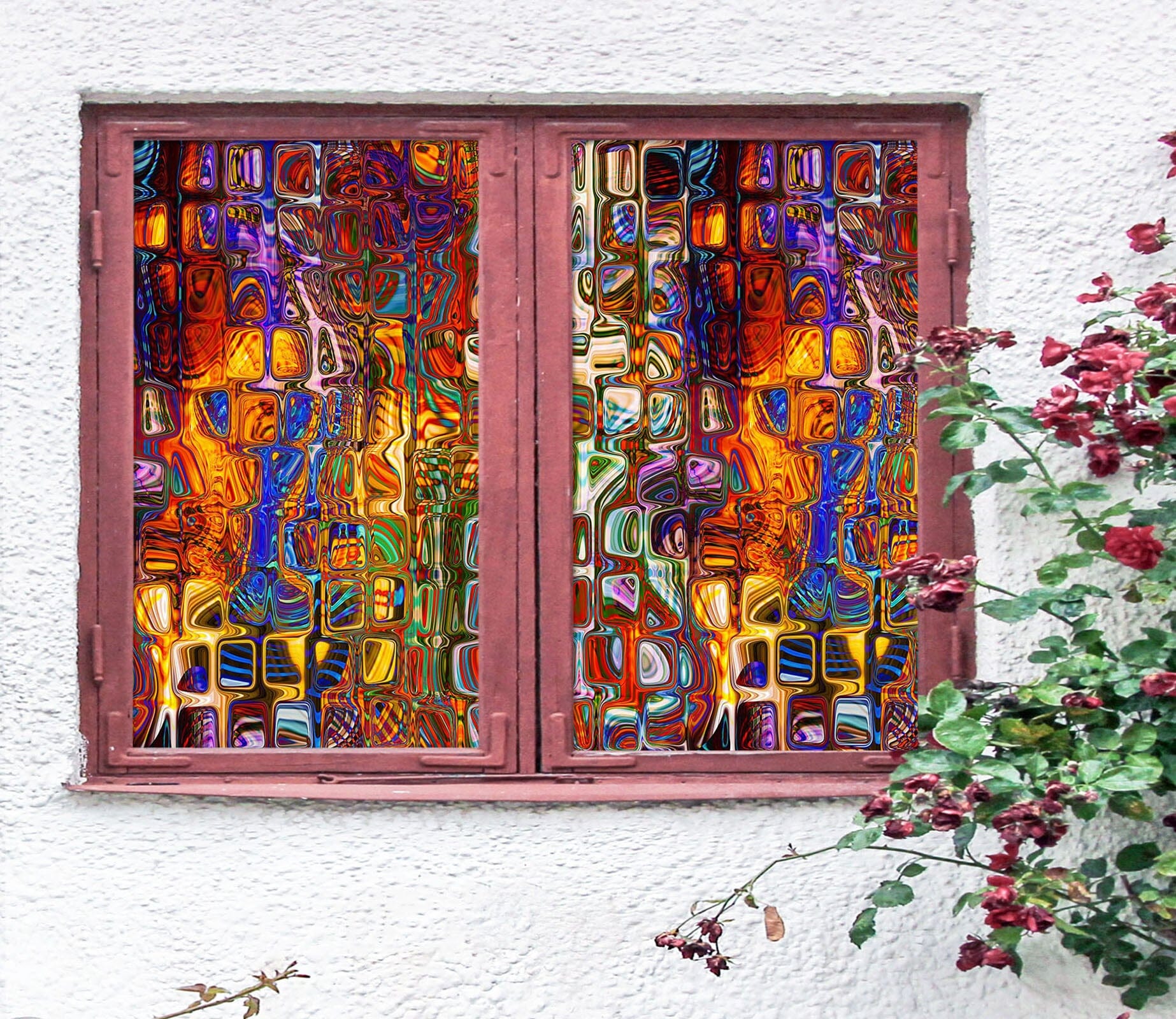 3D Colored Ice Cubes 118 Window Film Print Sticker Cling Stained Glass UV Block Wallpaper AJ Wallpaper 2 