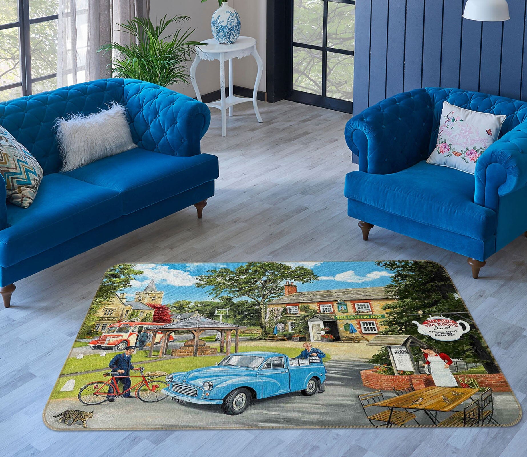 3D The Village Tearooms 1126 Trevor Mitchell Rug Non Slip Rug Mat Mat AJ Creativity Home 