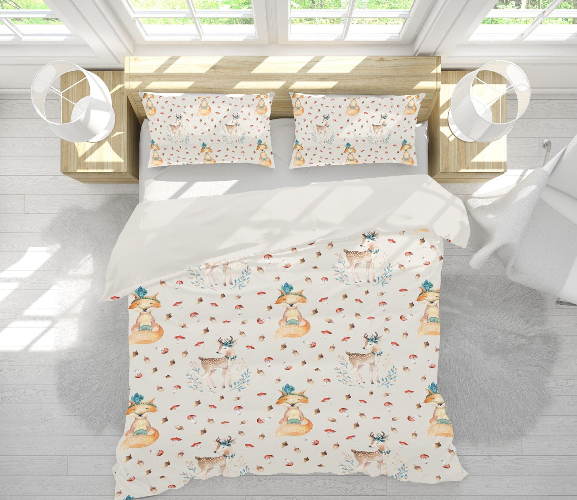 3D Fox Spotted Deer 209 Uta Naumann Bedding Bed Pillowcases Quilt Quiet Covers AJ Creativity Home 