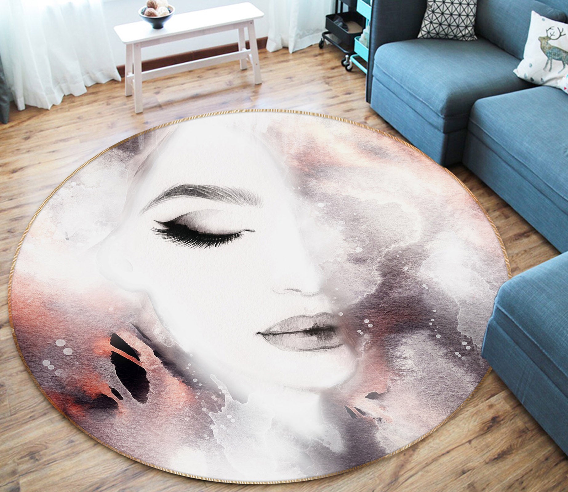 3D Beauty 37004 Round Non Slip Rug Mat
