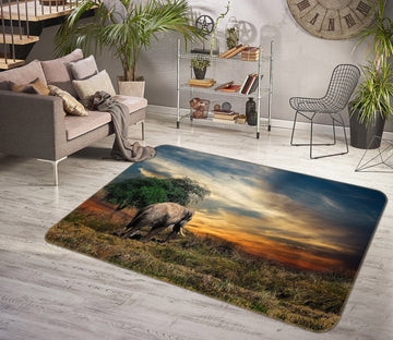 3D Elephant 36125 Non Slip Rug Mat