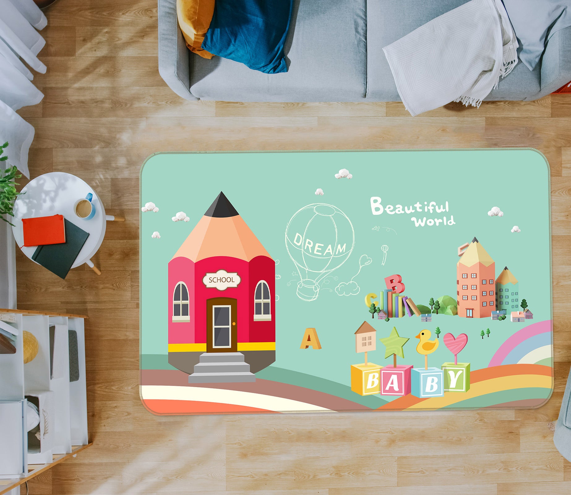 3D Pencil House 77074 Non Slip Rug Mat