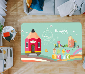 3D Pencil House 77074 Non Slip Rug Mat