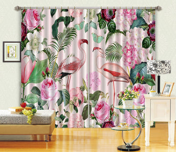 3D Flamingo Paradise 054 Andrea haase Curtain Curtains Drapes Curtains AJ Creativity Home 
