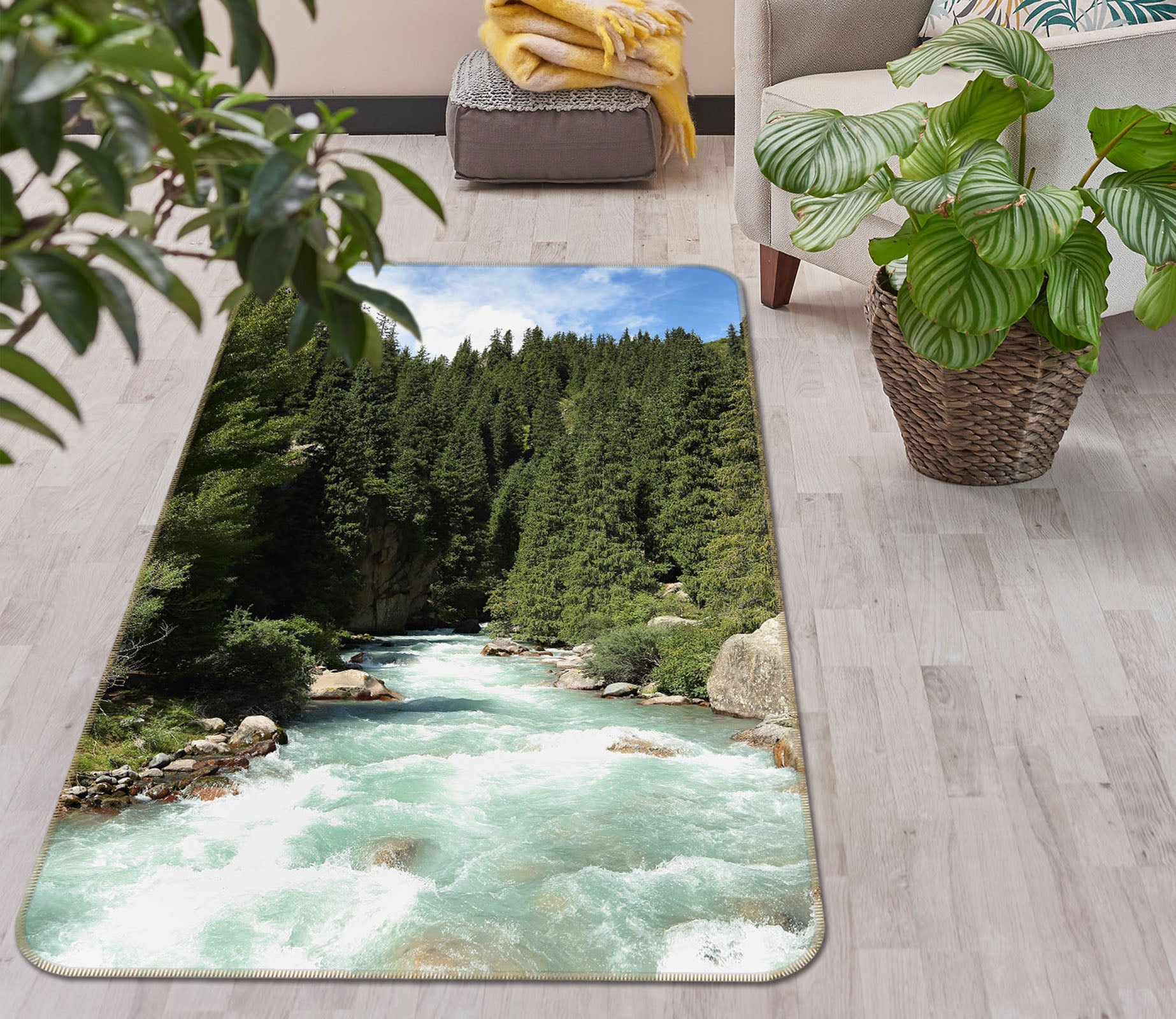3D Whitewater Forest 31112 Non Slip Rug Mat