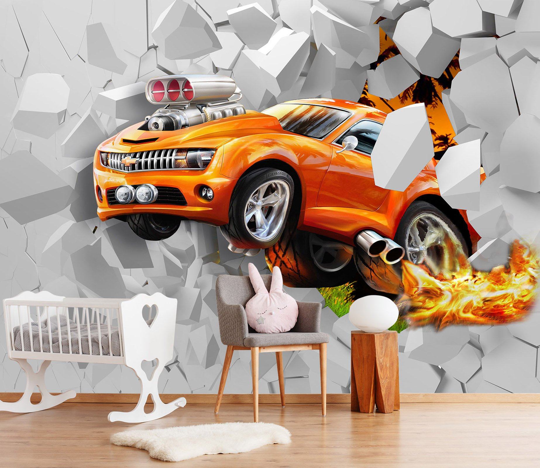 3D Car Background Wall 001 Wall Murals Wallpaper AJ Wallpaper 2 