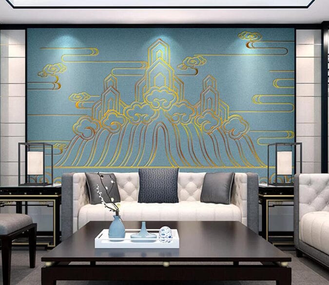 3D Golden Stripes 1639 Wall Murals Wallpaper AJ Wallpaper 2 