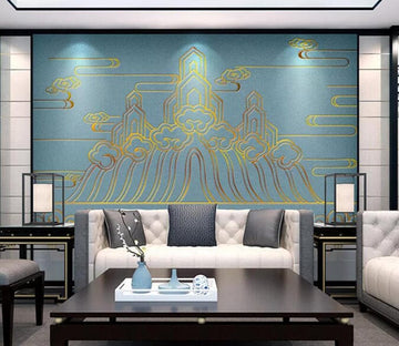 3D Golden Stripes 1639 Wall Murals Wallpaper AJ Wallpaper 2 