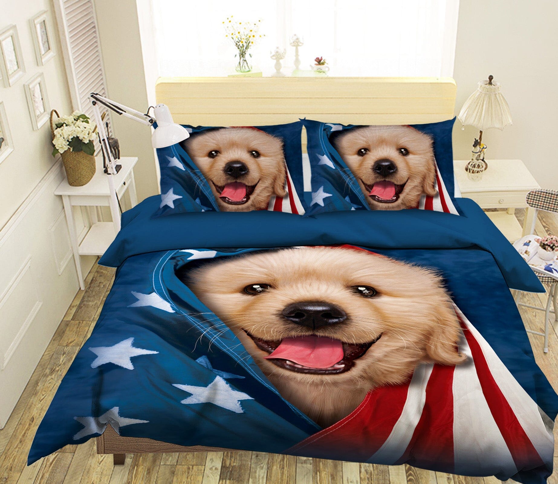 3D Cute Dog 2101 Bed Pillowcases Quilt Exclusive Designer Vincent Quiet Covers AJ Creativity Home 