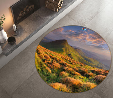 3D Mountains 69157 Round Non Slip Rug Mat