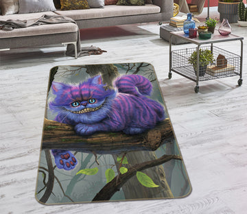 3D Purple Smiling Cat 84208 Vincent Hie Rug Non Slip Rug Mat