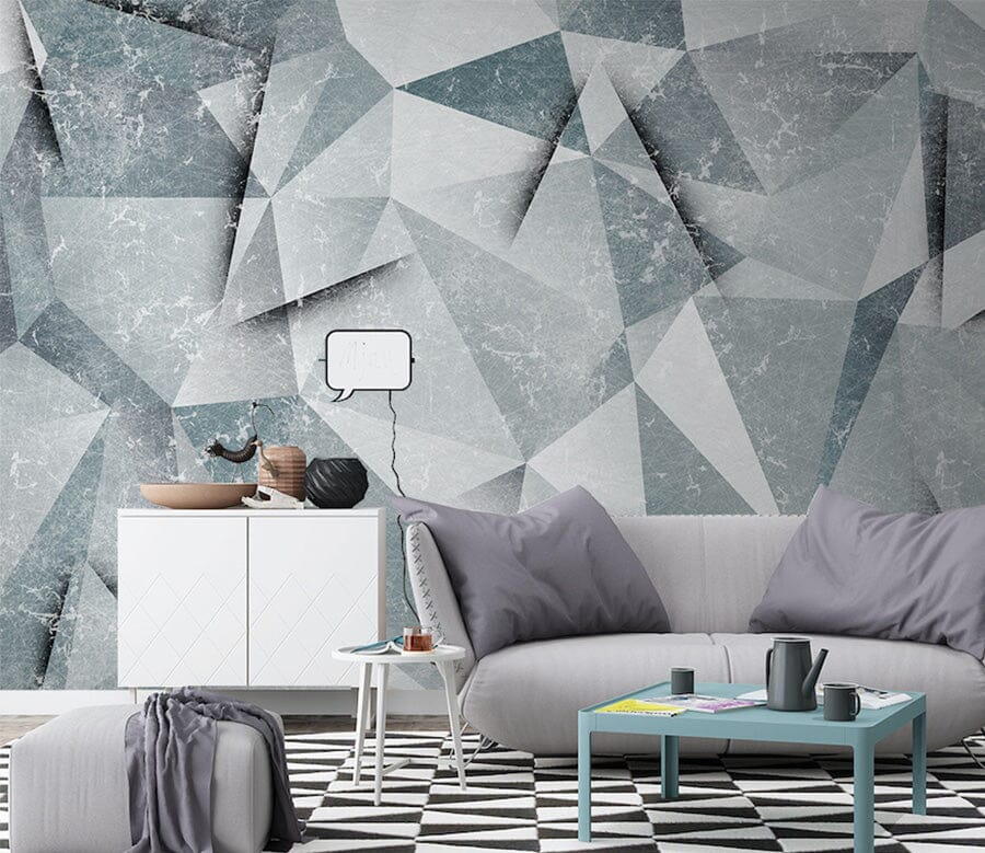 3D Grey Triangle WG039 Wall Murals Wallpaper AJ Wallpaper 2 