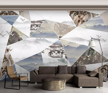 3D Triangle Pattern Dove WC602 Wall Murals