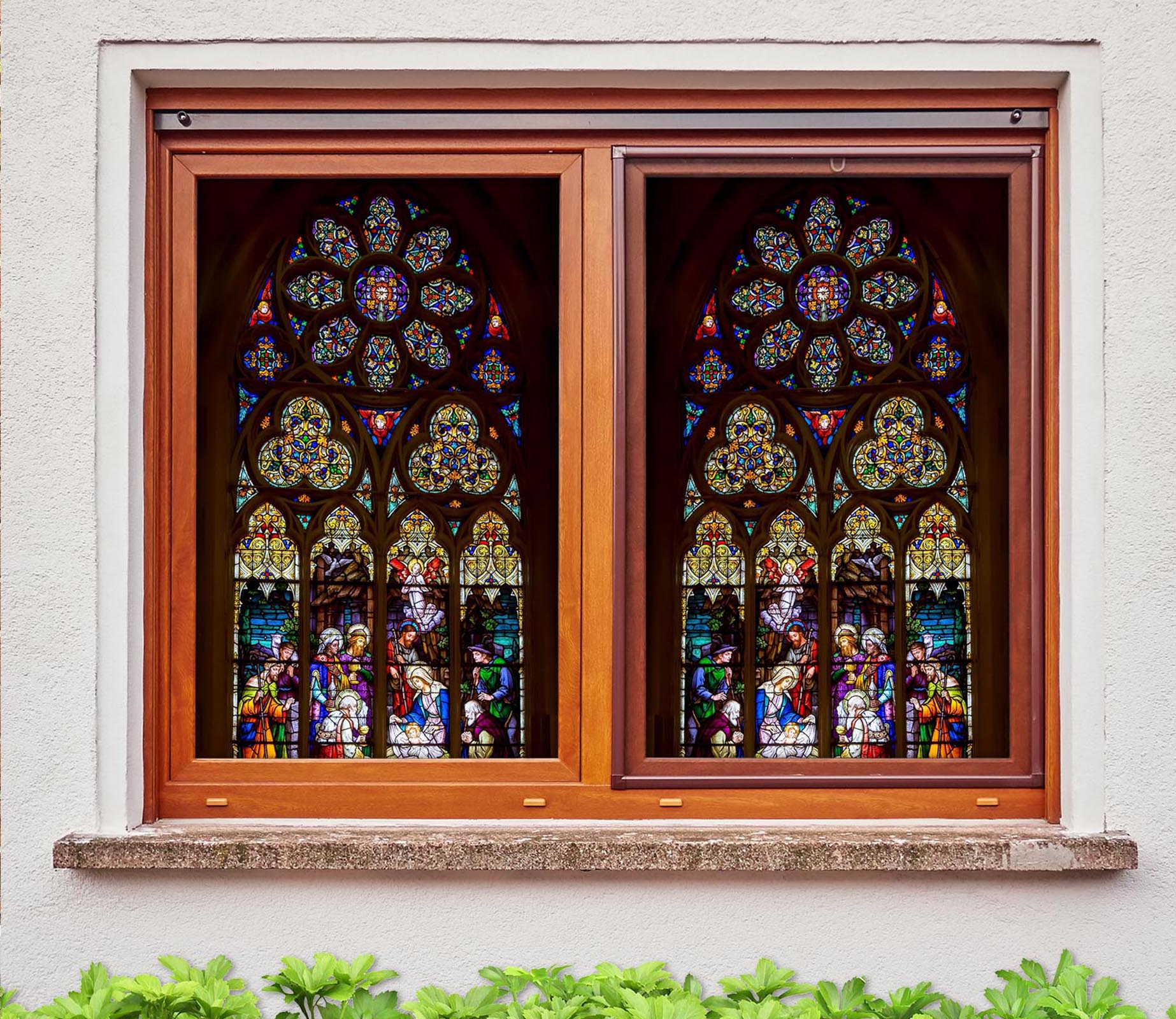 3D Angel Church 310 Window Film Print Sticker Cling Stained Glass UV Block