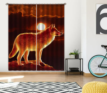 3D Sunset Wolf 076 Vincent Hie Curtain Curtains Drapes Curtains AJ Creativity Home 