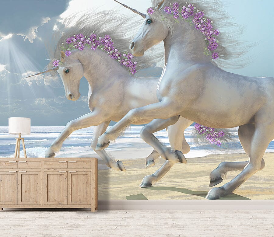 3D Two Horses 1519 Wall Murals Wallpaper AJ Wallpaper 2 