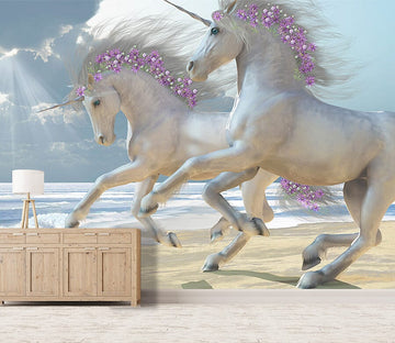 3D Two Horses 1519 Wall Murals Wallpaper AJ Wallpaper 2 