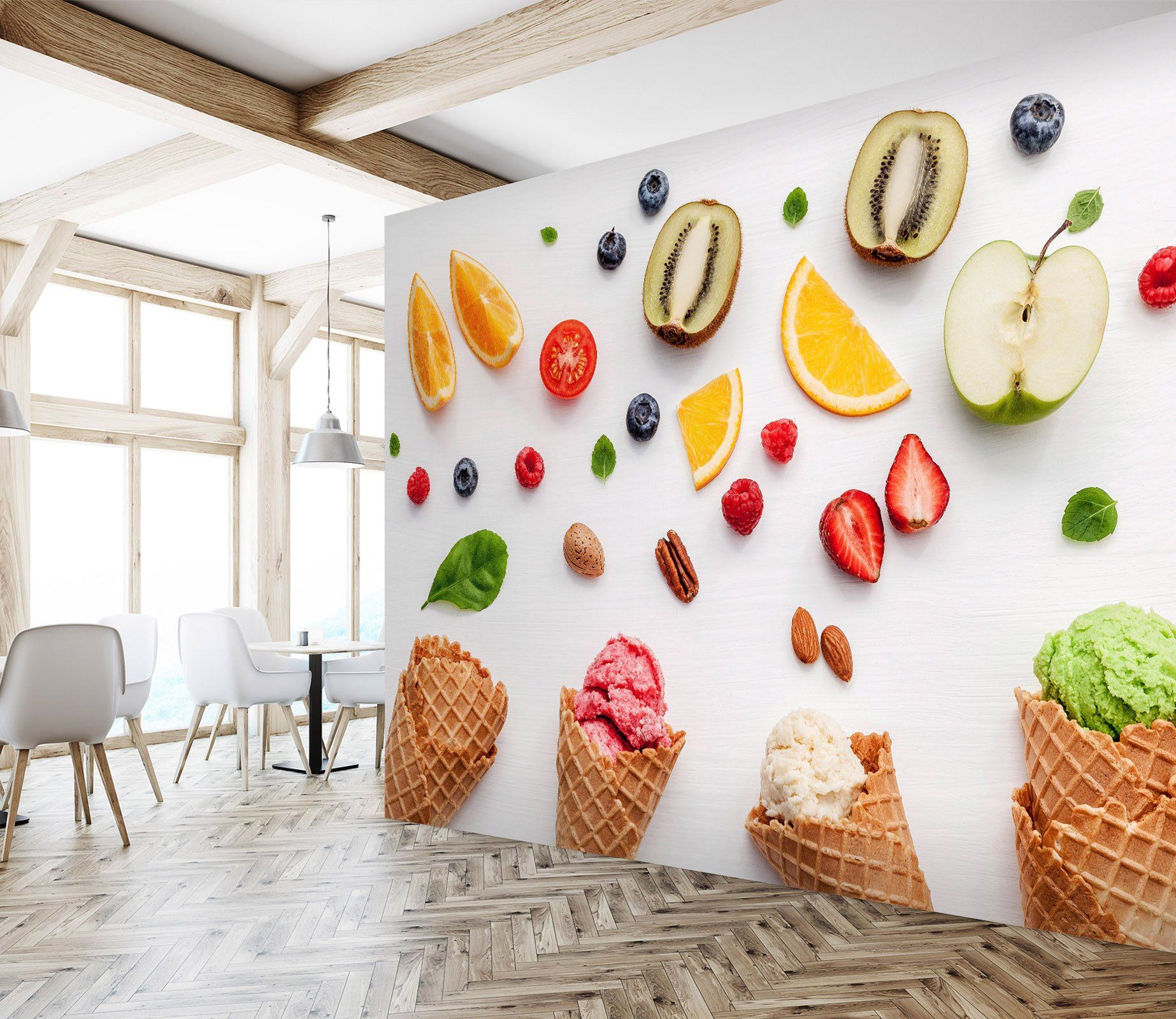 3D Kiwi Orange Ice Cream 4578 Wallpaper AJ Wallpaper 2 