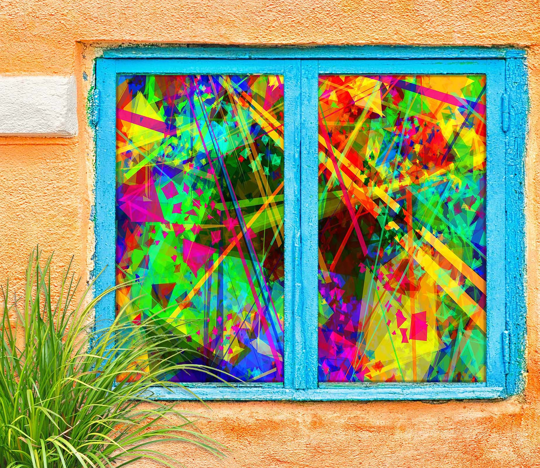 3D Color Graffiti 456 Window Film Print Sticker Cling Stained Glass UV Block
