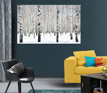 3D White Snow Forest 1070 Wall Sticker