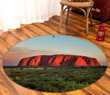 3D Red Mountains 72197 Round Non Slip Rug Mat