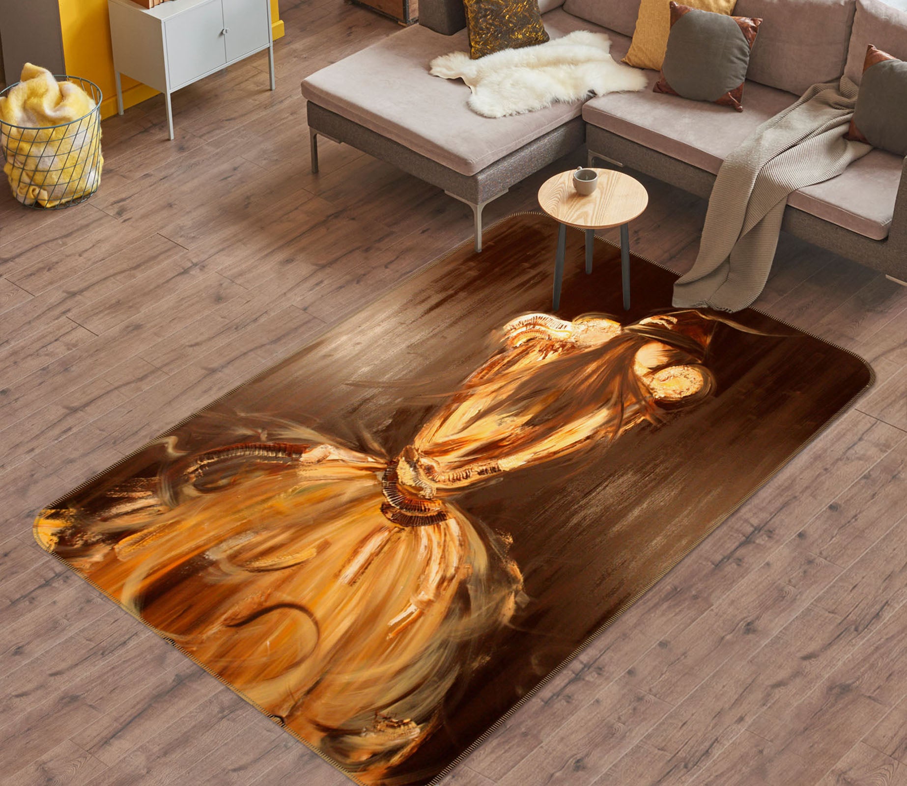 3D Women Back View 33228 Non Slip Rug Mat