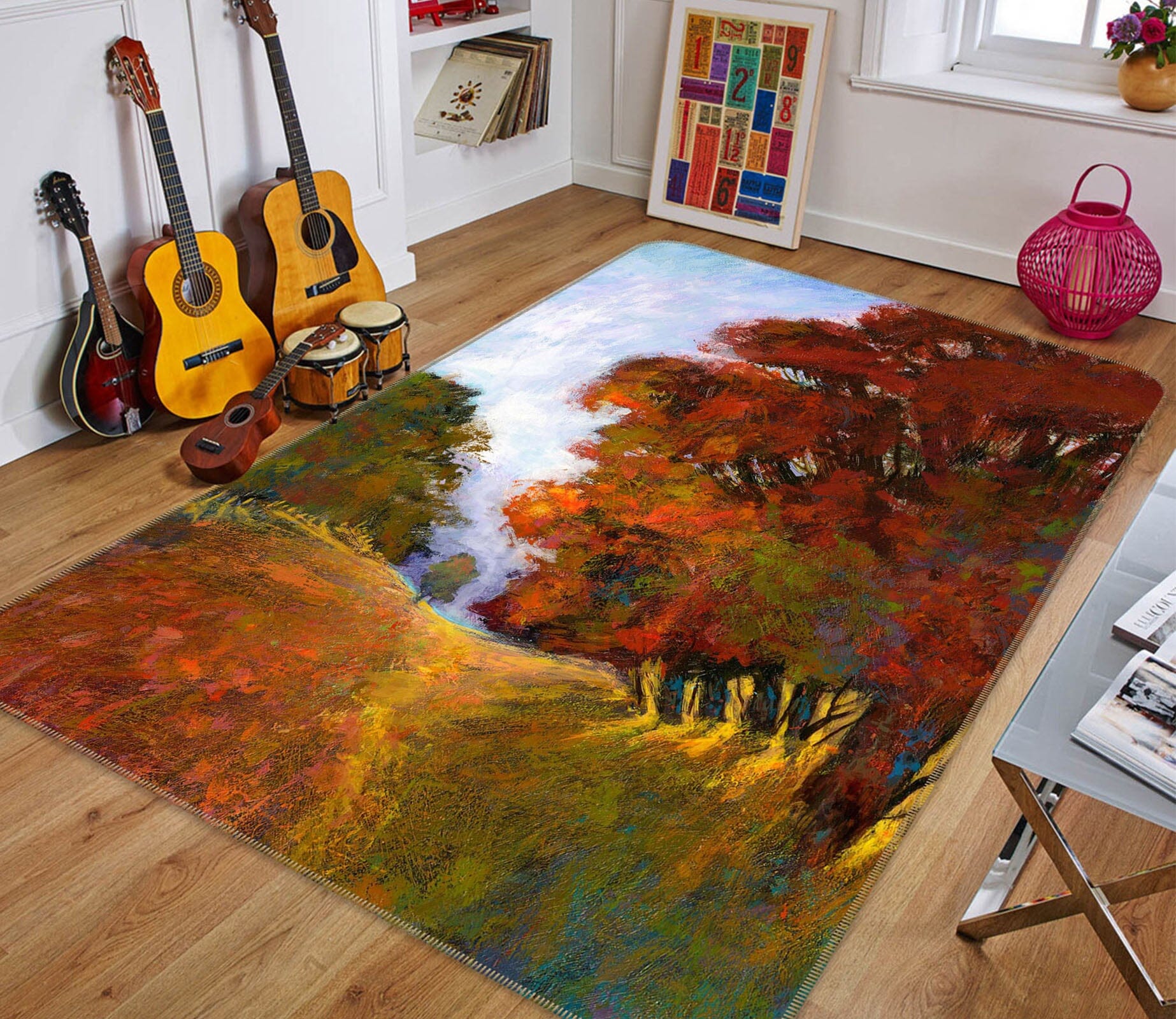 3D Sunny Maple Leaf 1112 Michael Tienhaara Rug Non Slip Rug Mat Mat AJ Creativity Home 