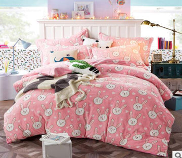 3D Rabbit Pattern 20179 Bed Pillowcases Quilt